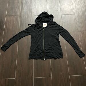 Mossimo Black Zip-Up Hooded Sweatshirt